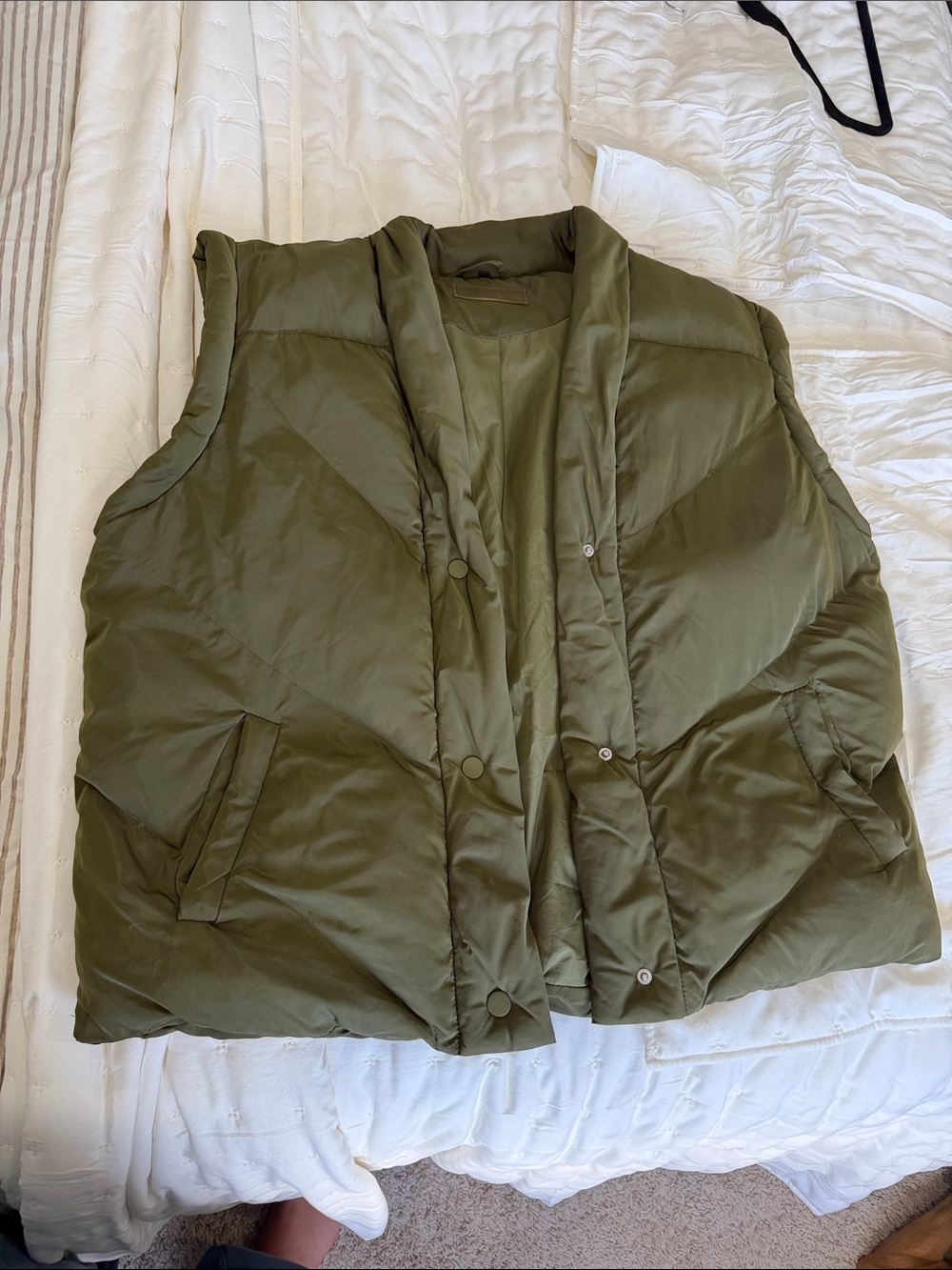 Blank NYC Olive Quilted Puffer Vest